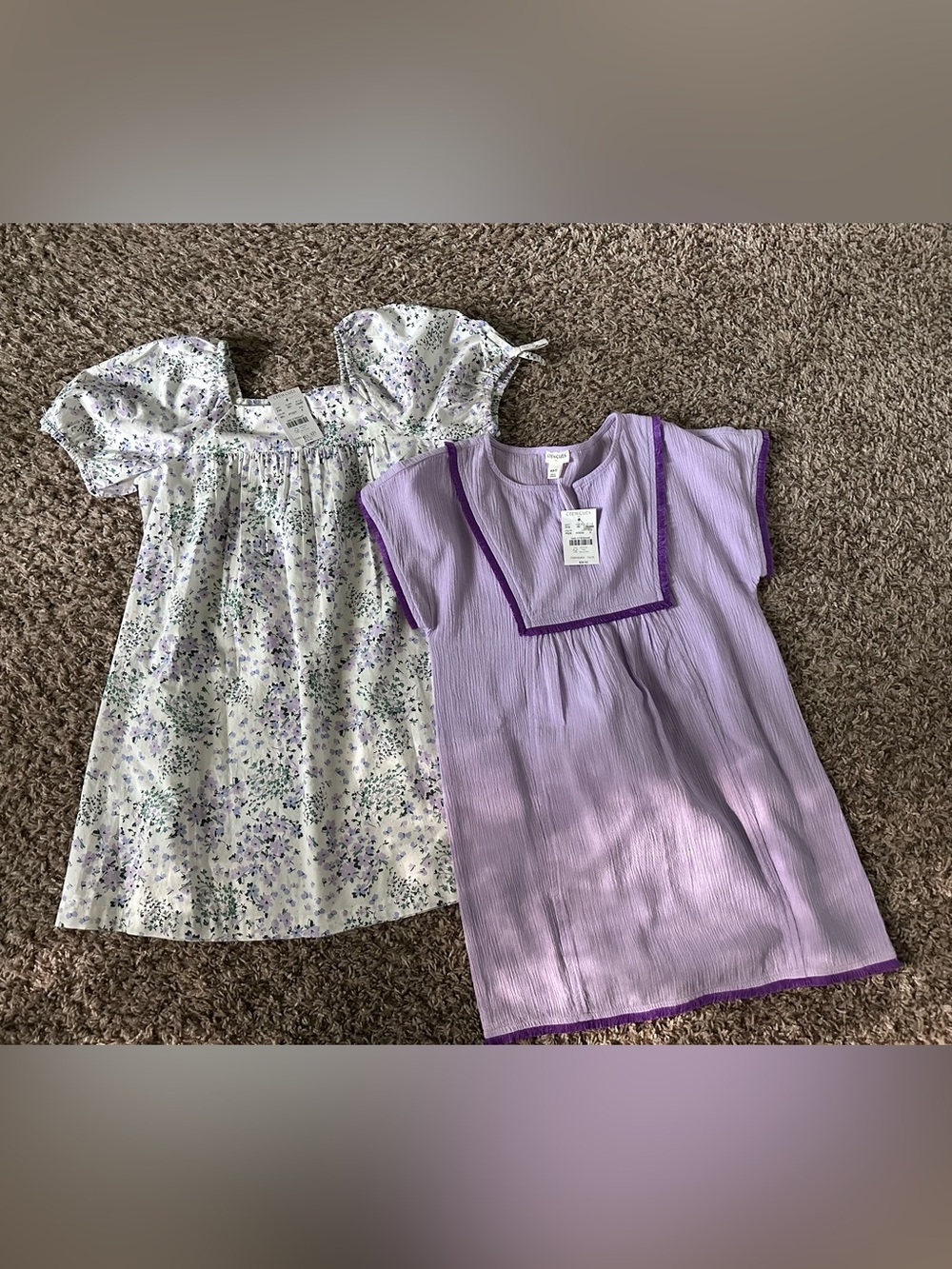 Crewcuts Girls' Dress Set - Purple and White